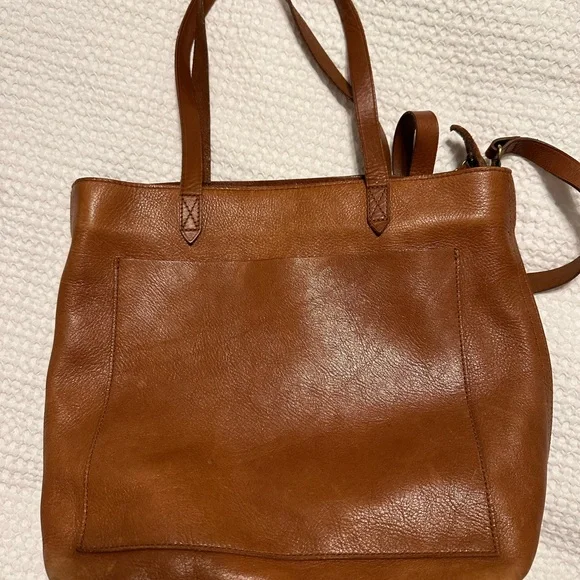 Madewell Cognac Leather Tote Bag - Picture 2 of 6